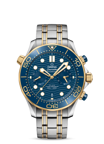 Omega Seamaster Diver 300M Master Co-Axial 44 Chronograph Stainless Steel / Yellow Gold / Blue / Bracelet